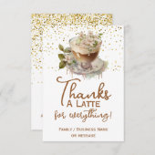 Bedankt A Latte Dank u Crème Koffie (Voorkant / Achterkant)
