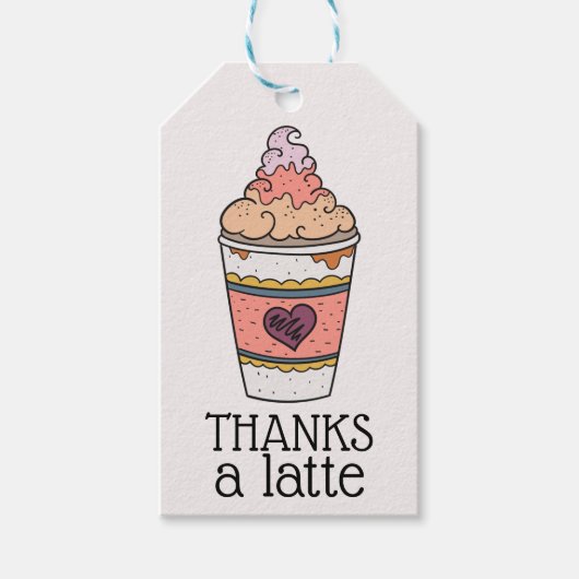 Bedankt a latte Dank u Label Cadeaulabel (Voorkant)