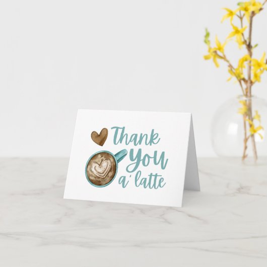 Bedankt A' Latte Kaart (Gele Bloem)