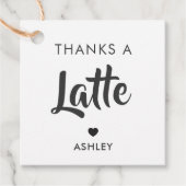 Bedankt a Latte Labels, Koffiegeschenk Label, Kraf Bedankjes Labels (Voorkant)