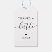 Bedankt a Latte Labels, Koffiegeschenk Label, Kraf Cadeaulabel (Voorkant)