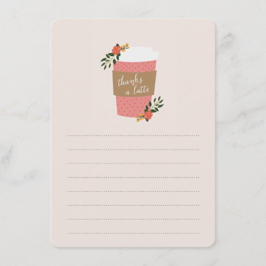 Bedankt a Latte Stationery Notitiekaartje (Voorkant)