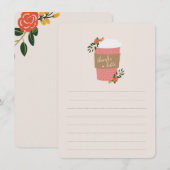 Bedankt a Latte Stationery Notitiekaartje (Voorkant / Achterkant)