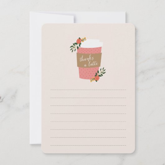 Bedankt a Latte Stationery Notitiekaartje (Voorkant)
