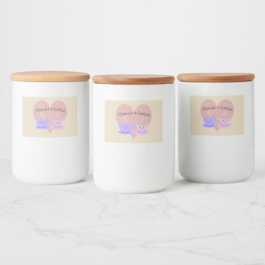 Bedankt a Latte Voedselcontainer Etiket (Flessen)