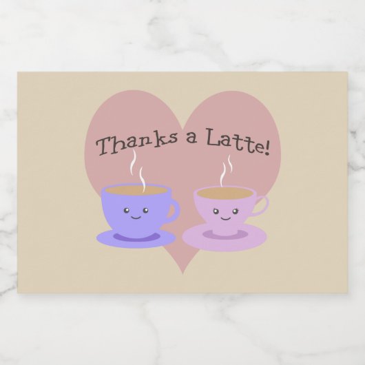 Bedankt a Latte Voedselcontainer Etiket (Enkel label)