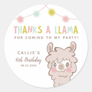 Bedankt A Llama Baby shower Favor Ronde Sticker