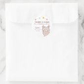 Bedankt A Llama Baby shower Favor Ronde Sticker (Tas)
