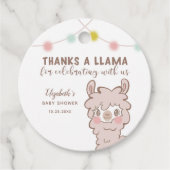 Bedankt A Llama Schattige Baby shower Bedankjes Labels (Voorkant)