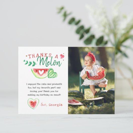 Bedankt A Melon | Watermelon Birthday Dank u (Staand voorkant)