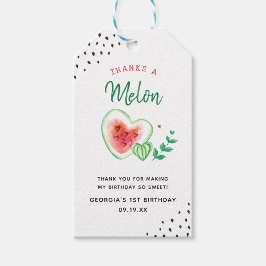 Bedankt A Melon | Watermelon Birthday Dank u Cadeaulabel (Voorkant)