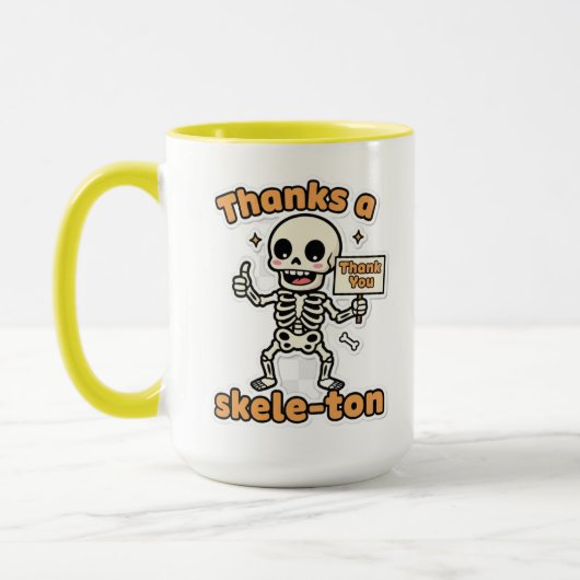 Bedankt a Skele-ton | Grappig Skeleton Halloween Mok (Links)