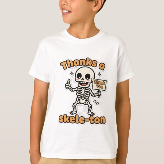Bedankt a Skele-ton | Grappig Skeleton Hallowin T-shirt (Voorkant)