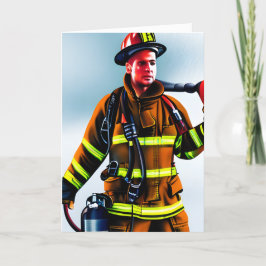 Bedankt aan een Firefighter Custom Bericht Kaart
