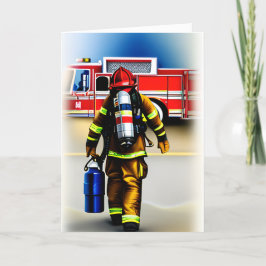 Bedankt aan een Firefighter Custom Bericht Kaart