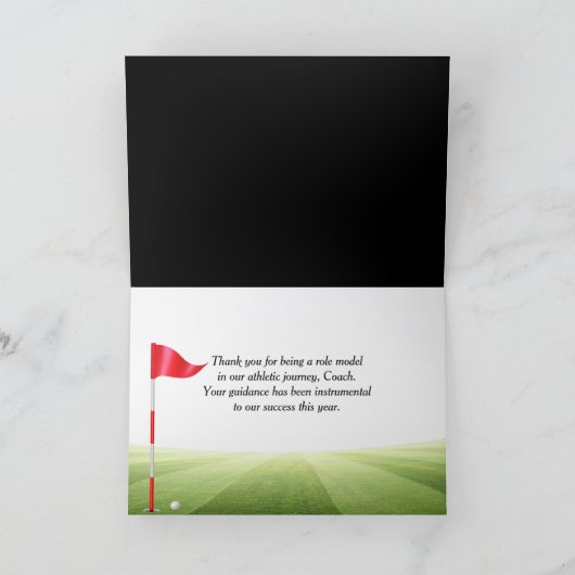 Bedankt aan Golfing Coach Kaart (Binnen)