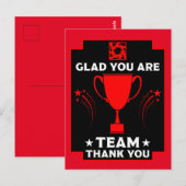 Bedankt aan het zakenteam briefkaart (Voorkant / Achterkant)