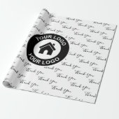 Bedankt Aangepast Zakelijk Logo Cadeaupapier (Uitgerold)