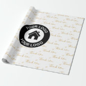 Bedankt Aangepast Zakelijk Logo Cadeaupapier (Uitgerold)