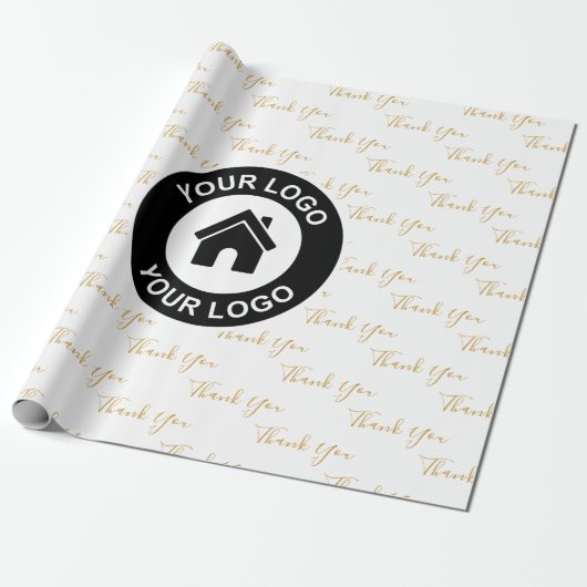 Bedankt Aangepast Zakelijk Logo Cadeaupapier (Uitgerold)