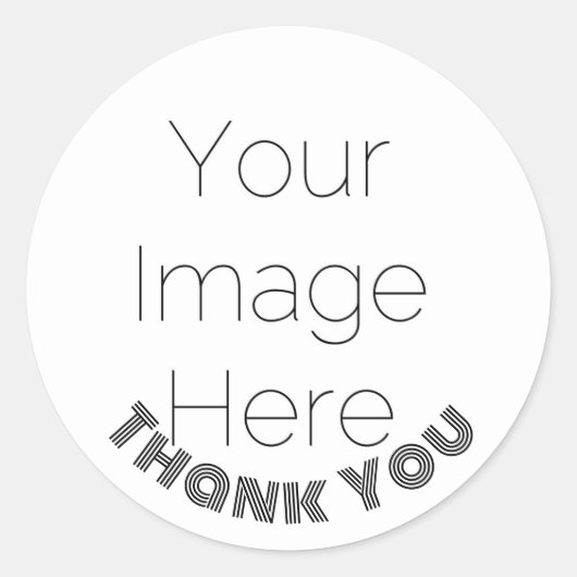 bedankt aangepaste foto & tekst ronde sticker (Voorkant)