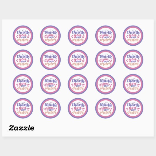 Bedankt - aangepaste kleuren ronde sticker (Vel)