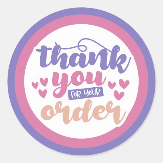 Bedankt - aangepaste kleuren ronde sticker (Voorkant)