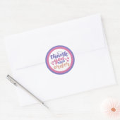 Bedankt - aangepaste kleuren ronde sticker (Envelop)