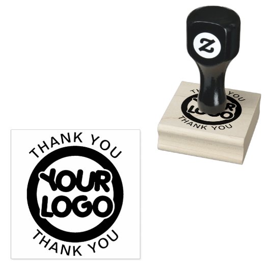 Bedankt Aangepaste Logo en tekst Rubberstempel (Gestempeld)