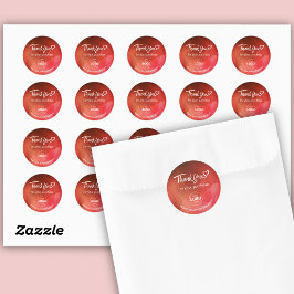 Bedankt Aangepaste Logo/Website Rode Stickers Blad