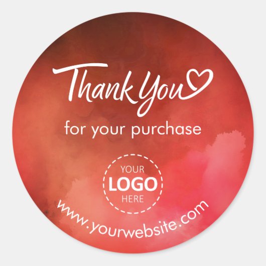 Bedankt Aangepaste Logo/Website Rode Stickers Blad (Voorkant)