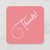 Bedankt Aangepaste rendie Moderne Sjabloon Vierkante Visitekaartje (Voorkant)