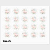Bedankt Aangepaste Ronde Sticker met Roze Rozen (Vel)