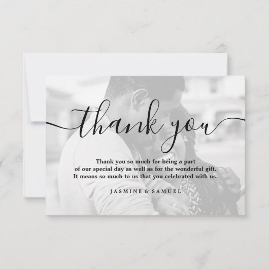 Bedankt Aangepaste Trouwfoto  (Voorkant)