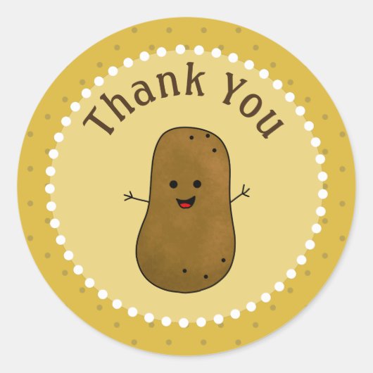 Bedankt Aardappel Bedankt Ronde Sticker (Voorkant)
