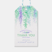 Bedankt abstracte bruiloft groen paars cadeaulabel (Voorkant)