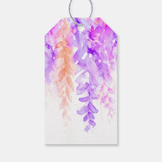 Bedankt abstracte  bruiloft paars sinaasappel cadeaulabel (Achterkant)