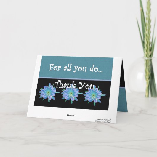 BEDANKT Admin Professionals Dag BLAUWE BLOEMEN (Achterkant)