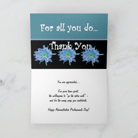 BEDANKT Admin Professionals Dag BLAUWE BLOEMEN (Binnen)