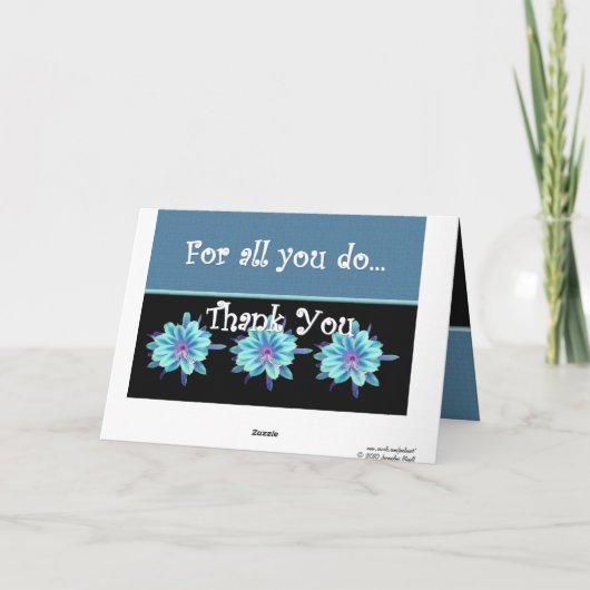 BEDANKT Admin Professionals Dag BLAUWE BLOEMEN (Achterkant)