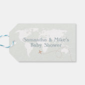 Bedankt Adventure Wereldkaart Baby shower Cadeaulabel (Achterkant Horizontaal)