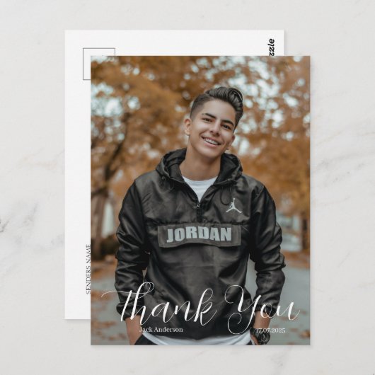 Bedankt afstudeer ansichtkaart briefkaart (Voorkant / Achterkant)