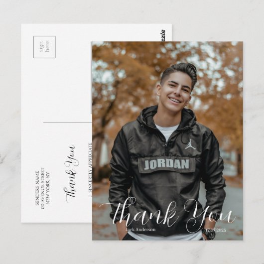 Bedankt afstudeeransichtkaart briefkaart (Voorkant / Achterkant)