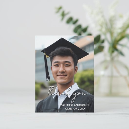Bedankt afstuderen aangepaste foto 3 Briefkaart (Staand voorkant)
