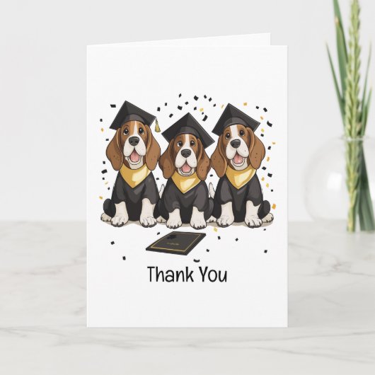 Bedankt Afstuderen Basset Hound Dogs (Voorkant)