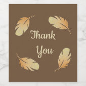 Bedankt Algemene waardering Veer Patroon Wijn Etiket (Enkel label)