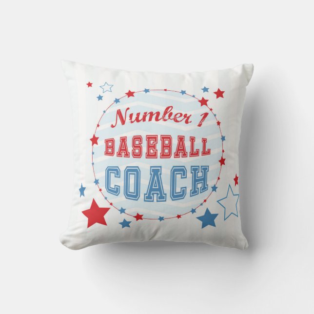 Bedankt Alle sterren Baseball, Red, Blue Stripes Kussen (Voorkant)