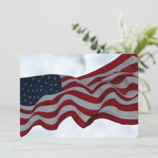 Bedankt American Flag Veterans Day Flat Kaart (Staand voorkant)
