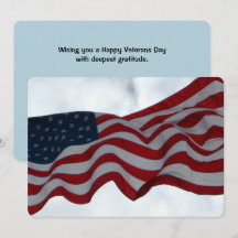 Bedankt American Flag Veterans Day Flat Kaart