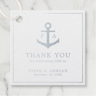 Bedankt Anchor Nautical Wedding Silver Bedankjes Labels